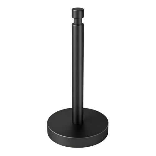 3.9lbs Heavy Duty Paper Towel Holder, Weighted Bas... (Black | Stainless Steel)