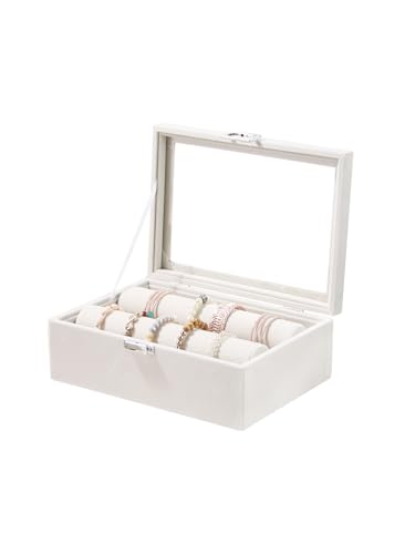 Bracelet Holder Organizer Box, Jewelry Storage Cas... (Beige | Velvet, Wood)
