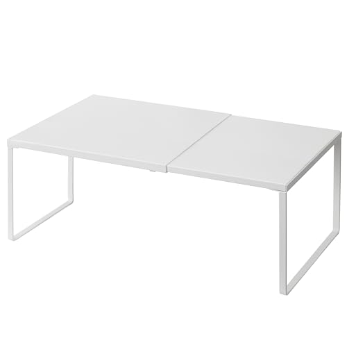 Cabinet Shelf Expandable Organizer Riser Rack for... (White | Iron, Metal)