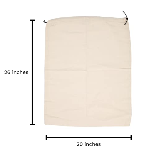 Organic Cotton Dust Proof Storage Bags for Handbags - Large Purse Storage Bags - Dust Bag Cover for Expensive Purses & Handbags - Extra-Large Cotton Drawstring Storage Bags (3 Bags - 26"x20")