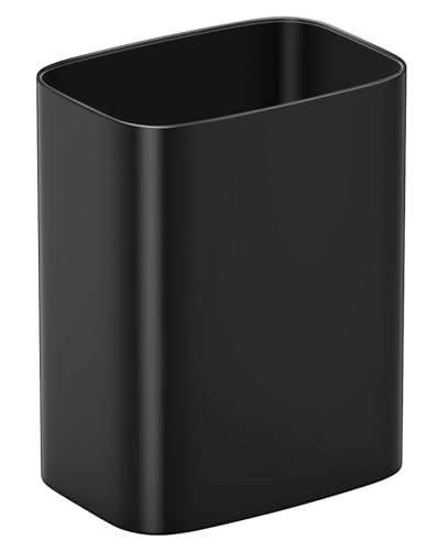 Cesun 3.4 Gallons Bathroom Trash Can, Small Under Sink Wastebasket, Black | Wide Open-Top Design, Stainless Steel Garbage Can, Metal Trash Bin for Office/Bedroom/Near Desk/RV, Hand-Safe Rolled Edges