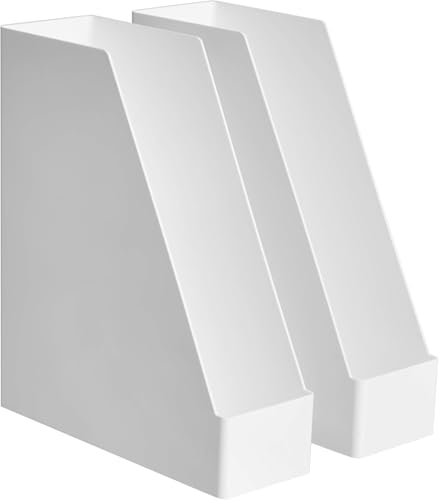 Rectangular Plastic Desk Organizer, Magazine Rack,... (White | Plastic)