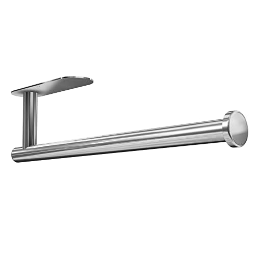 DEKAVA Under Cabinet Wall Mount Paper Towel Holder, Self-Adhesive Bar, Stainless Steel 13 inch (Bright Silver, 1)