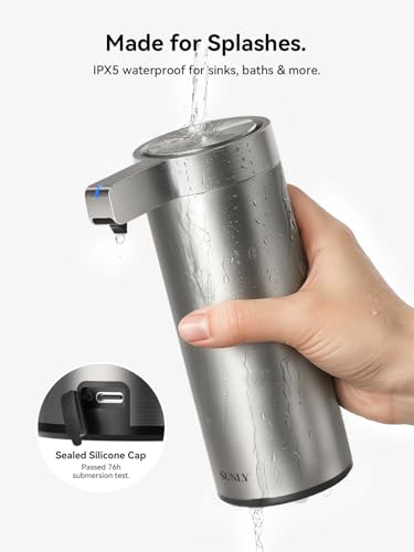 Touchless Automatic Soap Dispenser – Clog-Free Pump, 0.2s Fast Sensor, USB-C Rechargeable, Smudge-Resistant Stainless Steel, for Kitchen & Bathroom Soap Dispenser