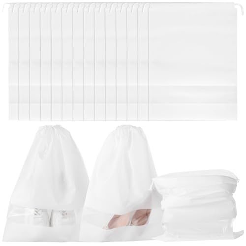 30 Pcs Dust Bags for Handbags and Purses, 21 x 16 In Purse Dust Bags for Storage with Window, Non-Woven Breathable Drawstring Handbag Dust Cover for Purses Shoes Boots Clothes Home Travel
