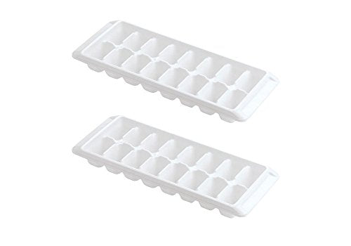 Ice Tray Easy Release White Ice Cube Trays, 16 Cube (Pack of 2) (2867-WHT-2)