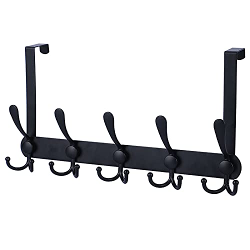 Over The Door Hooks,Coat Rack for Hanging Clothes Hat Towel (Heavy Duty Black 1pcs) …
