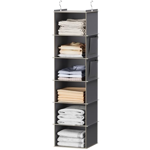 Hanging Closet Organizer and Storage, 6-Shelf, Gre... (Grey)