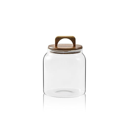 Sweejar Glass Jars for Laundry Room Organization, Half-Gallon Laundry Pods Container, Glass Food Storage Jars with Airtight Lid, 1 Pack, Hand Lid
