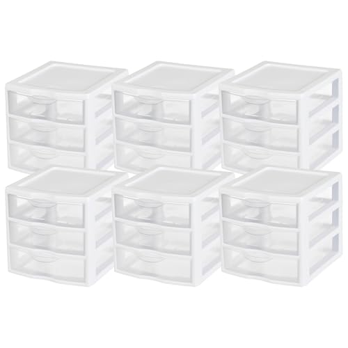 Clearview Plastic Multipurpose Small 3 Drawer Desk... (White | Plastic)