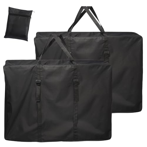 Uranshin Large Outside Zero Gravity Chair Cover with Zippers & Handles | Portable Folding Chair Storage Bag with adjustable straps, 600D Lounge Chair Carrying Bags 43" L x 11" W x 29" H, Black, 2PCS