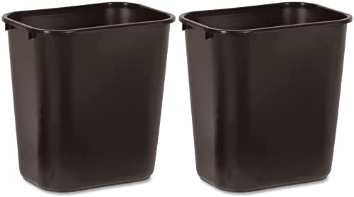 Commercial 295600BK Deskside Plastic Wastebasket,... (Black | Plastic)