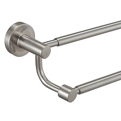Double Towel Bar Towel Rack for Bathroom Wall Mounted Brushed Nickel | Adjustable 16-26 In,Wall Mounted Towel Holder, Stainless Steel, Rustproof, Towel Bar Rod Hanger Hardware Accessories Hotel