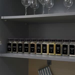 66 Pack Glass Spice Jars with Labels, 4oz Spice Containers