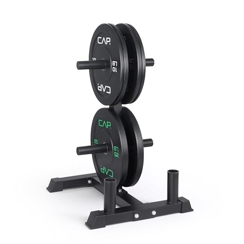 CAP 2-inch Olympic Bumper Plate Weight Set | 100-370 lbs | Multiple Colors | Storage Rack Optional
