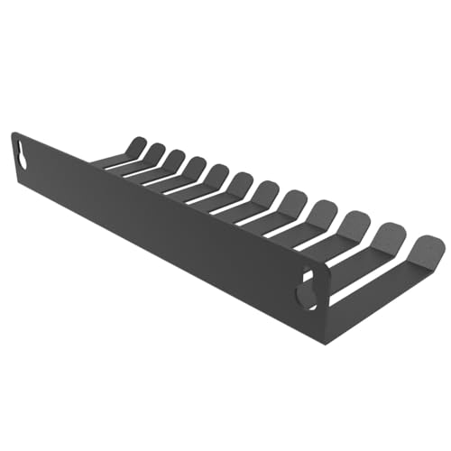 Wall Mount Cable Hanger Cable Rack Organizer Holder 11 Slots | Cord Management Cable Storage,Steel, Black (9INCBH)