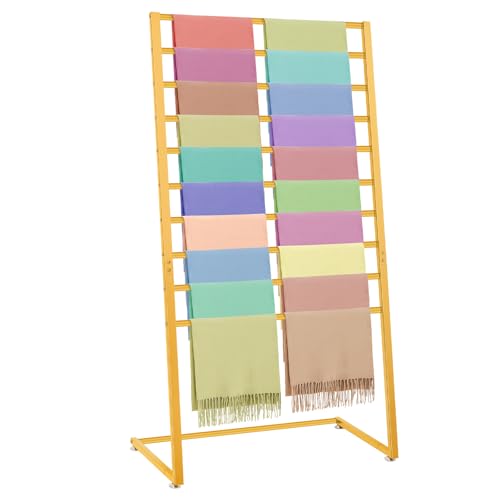 Hijab Organizer, 10 Tier Metal Scarf Holder Organizer, Freestanding Scarf Shawl Display Stand Belt Holder for Boutique Display, Retail Store, Bedroom, Clothing Store
