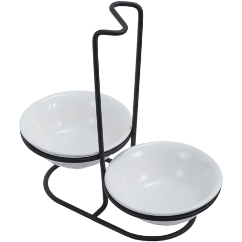 Countertop Ceramic Spoon Rest with Matte Black Met... (White / Black | Metal)