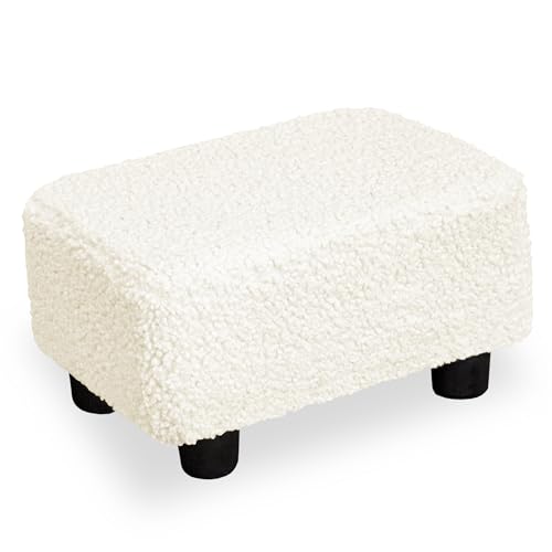Small Foot Stool Ottoman Footstool with Legs Under... (MDF+Sponge)