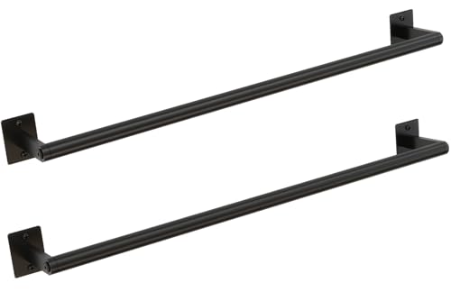 2 Packs 24 Inch Bathroom Towel Bar, Matte Black Towel Racks for Bathroom, JIAPAIDUO Bathroom Towel Rack Wall Mounted, Bath Hand Towel Holder Organizer, Modern Home Decor Towel Rod