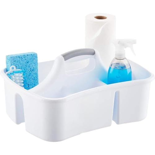 JOEY'Z Extra Large 5 Gallon Divided Cleaning Caddy Organizer with Handle | Cleaning Supplies for Housekeeping, Shower Caddy Portable, Shower Caddy Dorm - Cleaning Supplies Organizer 17.7 x 13.2 x 7.7