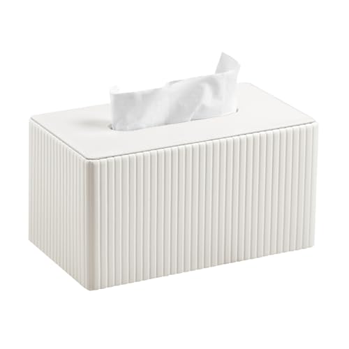 Extra Large Tissue Box Cover Rectangle, Ivory (Ivory | Faux Leather)