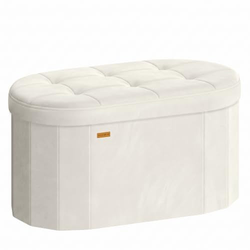 Mazie Collection - Folding Ottoman with Storage, O... (Cream White)
