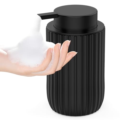 Ceramic Foaming Hand Soap Dispenser, 12 oz Bathroo... (Black | Ceramic)