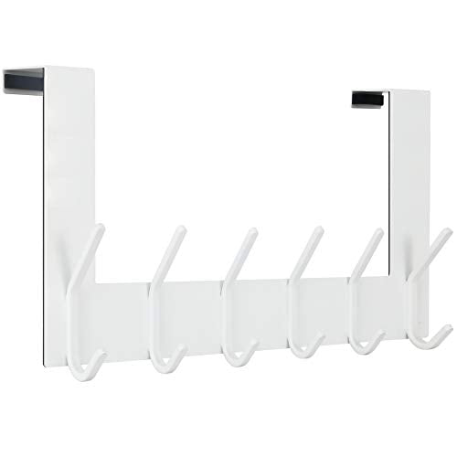 WEBI Over the Door Hooks,Over Door Towel Rack,Door Hanger,Door Coat Hanger,Over the Door Coat Rack,Door Hooks for Hanging Clothes,Back of Door,White