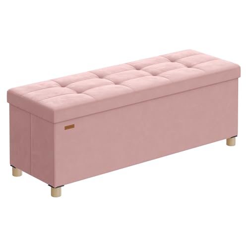Storage Ottoman Bench, Folding Storage Chest, 15 x... (Jelly Pink)