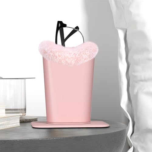 Eyeglasses Holder,Plush Lined PU Leather Pattern Stand Case with Magnetic Base,Unisex for Women Men