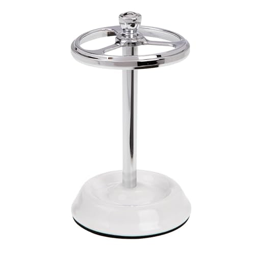 iDesign 3-Section Toothbrush Holder, White/Chrome | For Bathroom, Countertop Stand
