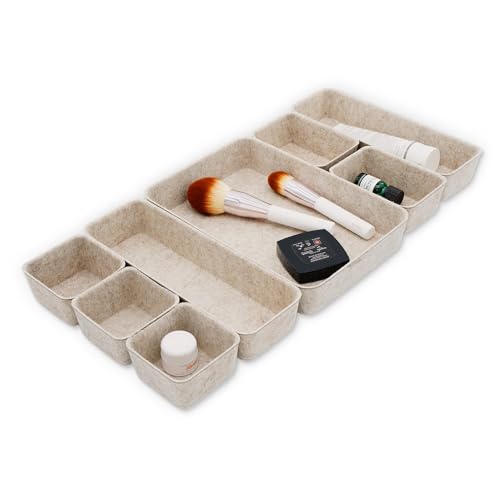 8pc Nordic Minimalist Desk Organizer Tray Beige Oa...