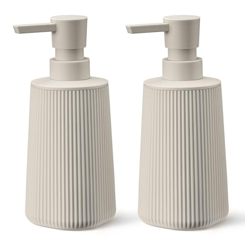 Beige 2 Pack Hand Soap Dispensers Set (2 Count | Beige Set of 2)