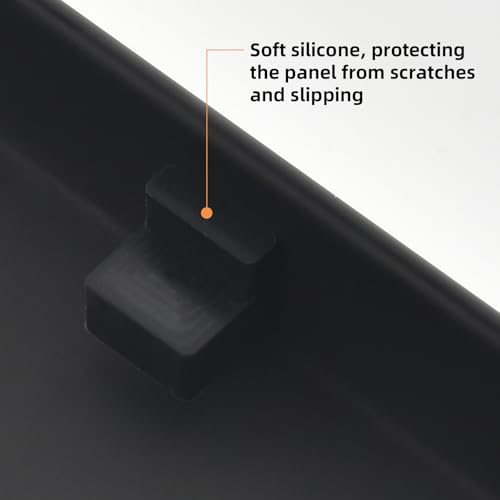 Linear Shower Drain with Tile Insert Panels, 24 Inch Black 304 Stainless Steel Rectangle Shower Floor Drain, with Hair Catcher, Adjustable Feet, Fits Bathroom, Balcony