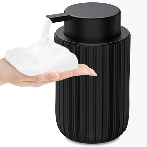 Ceramic Foaming Soap Dispenser, 12 oz Bathroom Foa... (Black-1pack | Ceramic)