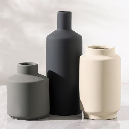 Ceramic Vase Set of 3, Modern Decorative Vases for... (Ceramic)