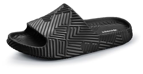 Slides for Women Men Shower Shoes House Slippers B... (2 Count | Black)