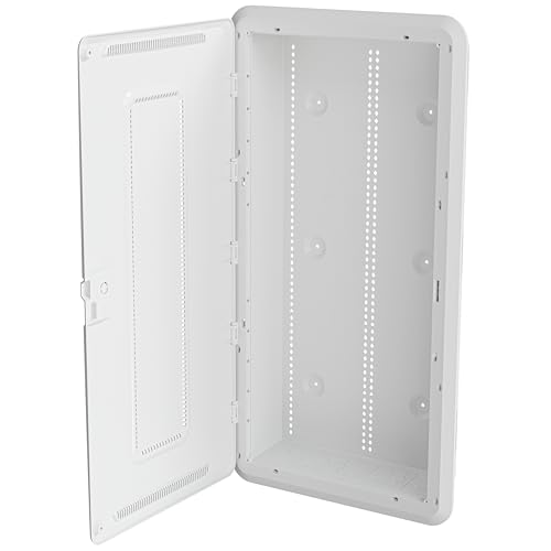 Legrand - On-Q 30 Inch Media Enclosure, WiFi Electrical Box, Cable Management Box for Distribution of Networking Service, Recessed Media Box Lets Signal Through, White, ENP3050NA