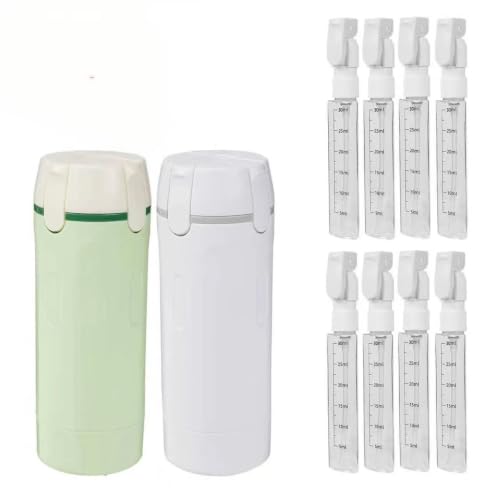 4 in 1 Travel Dispenser Bottle, TSA Approved Trave... (White+green)