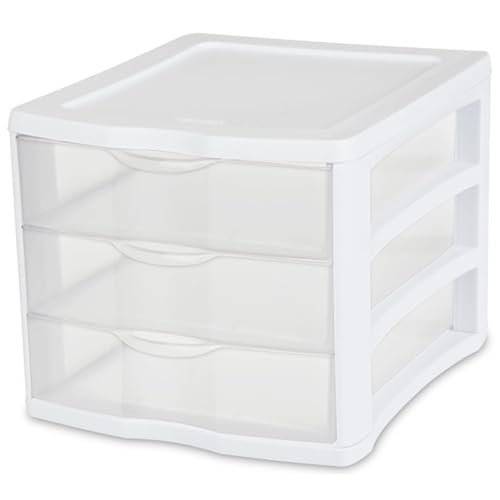 4 Sterilite ClearView Portable 3 Storage Drawer Organizer Cabinets (Open Box)