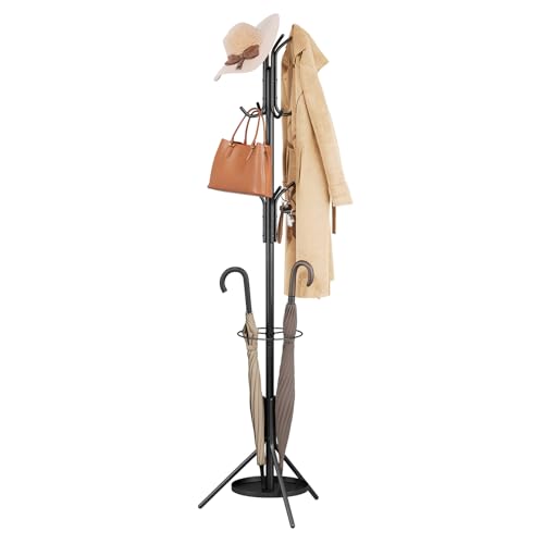Coat Rack Freestanding,Metal Coat Tree with Umbrel...