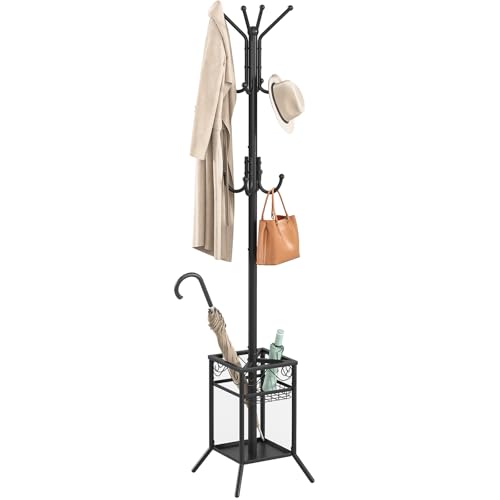 Coat Rack Freestanding, Metal Coat Rack with Umbre...