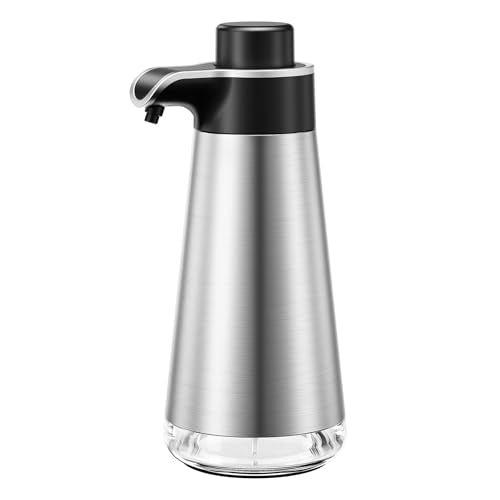 Soap Dispenser for Bathroom & Kitchen, 15 fl oz Re... (Silver | Plastic)
