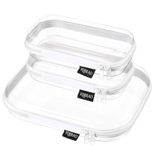 Clear Hard Shell Organizer Cases, 3-Pack, White (White | Plastic)