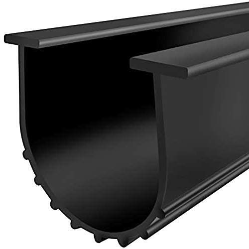 Garage Door Bottom Seal Kit with U-Shape Weather S... (Black | Rubber)