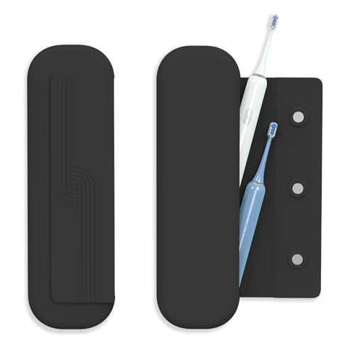 Silicone Toothbrush Travel Case, Pro Large Toothbr... (Black)