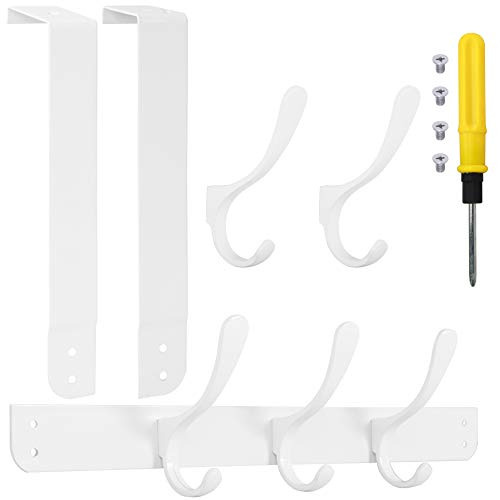 SKOLOO Over The Door Hook, Door Hanger Hooks for Hanging Clothes, Towels, Coats, Hats, Over The Door Towel Hook - White, Assembly Required