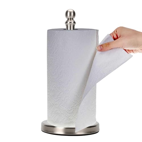 Paper Towel Holder Countertop, Standing Paper Towe... (Brushed Nickel | Stainless Steel)