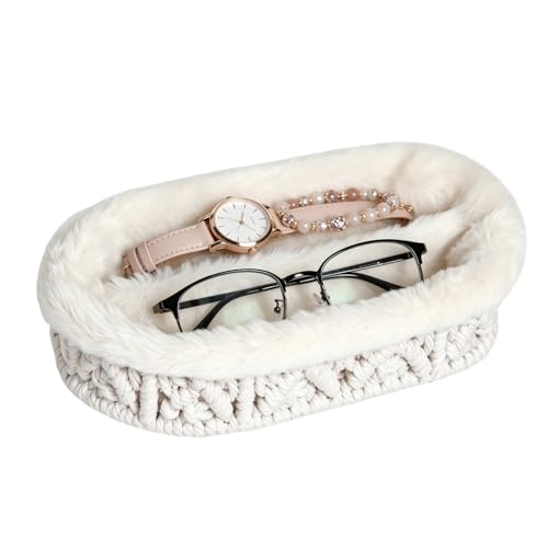 Glasses Holder, 2 Slots Plush Lined Eyeglass Holde... (Beige)